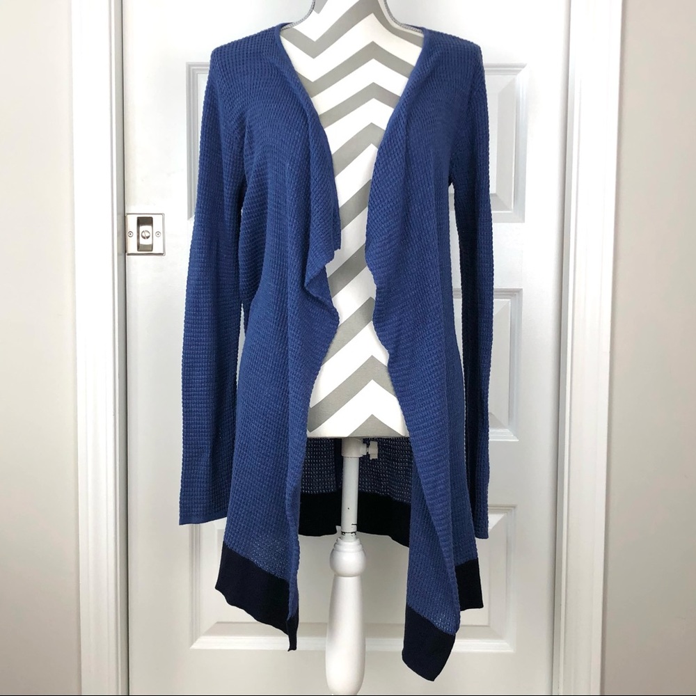 Free People Blue & Navy Knit Sweater Cardigan Sz S